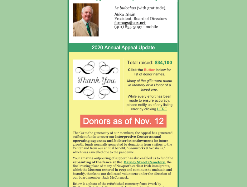 November Updates: Annual Appeal & More