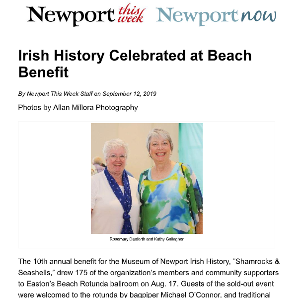 Newport This Week – “Irish History Celebrated at Beach Benefit”