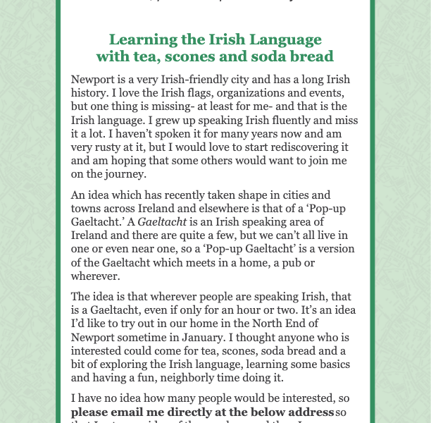 Interested in Learning the Irish Language?