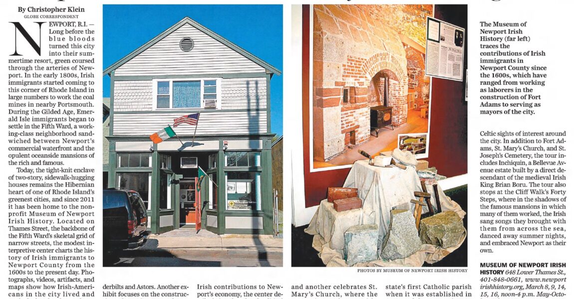 Boston Globe – “Museum of Newport Irish History tells immigrants’ story”