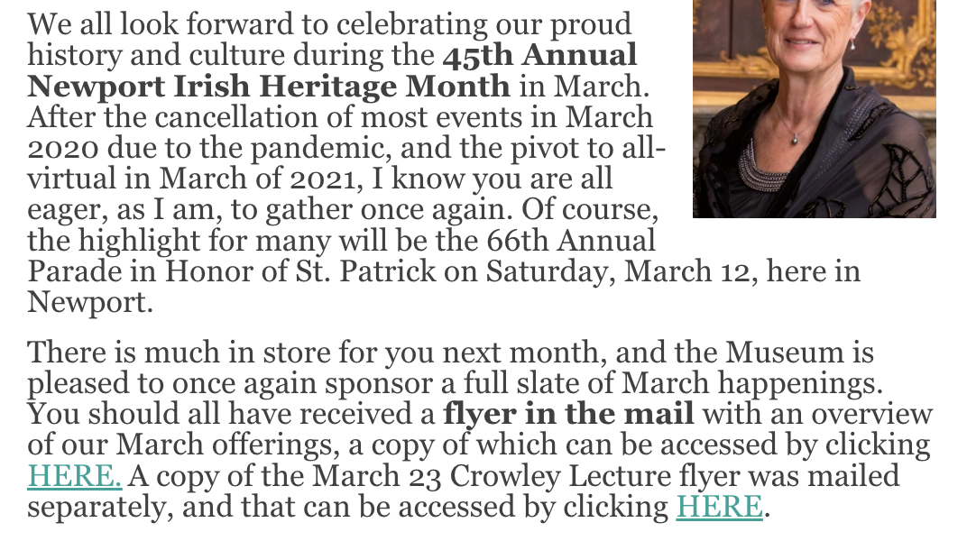 45th Annual Newport Irish Heritage Month is almost here!