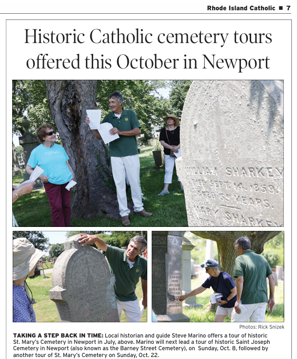 Historic Catholic Cemetery Tours Offered in Newport, RI